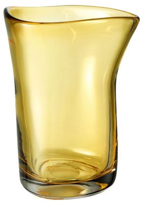 Casa Padrino Luxus Deko Glas Vase Gelb Ø 20 x H. 27,5 cm - Mundgeblasene Blumenvase