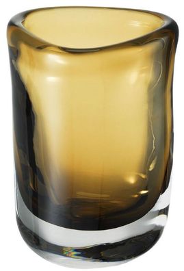 Casa Padrino Luxus Deko Glas Vase Braun Ø 12 x H. 17 cm - Mundgeblasene Blumenvase