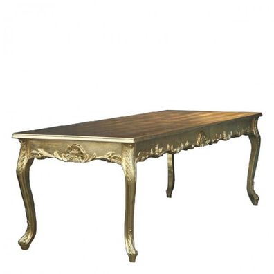 Casa Padrino Barock Esstisch Gold 140cm - Esszimmer Tisch - Möbel