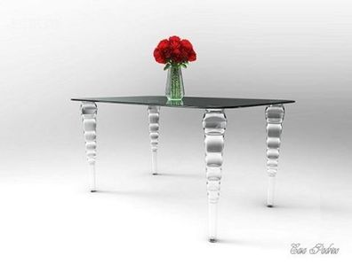 Casa Padrino Designer Tisch 140cm - Ghost Chair Table - Polycarbonat Möbel Acryl