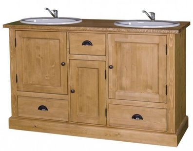 Casa Padrino Landhaus Stil Waschschrank Waschtisch inkl 2 Waschbecken mit vielen Fäch