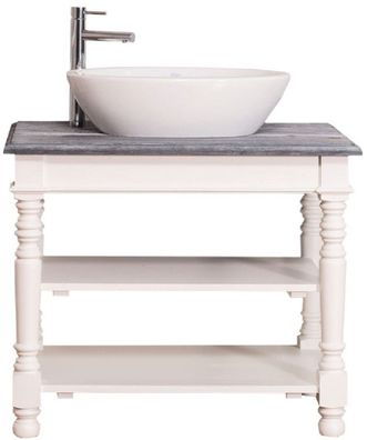 Casa Padrino Landhausstil Waschtisch Weiß / Grau 90 x 54 x H. 74 cm - Badezimmermöbel