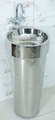Casa Padrino Luxus Edelstahl Waschtisch Silber 40 x H. 86 cm - Badezimmer Möbel - Hot
