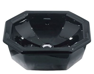 Casa Padrino Luxus Einsatz Waschbecken Schwarz 50 x 41,5 x H. 17.5 cm - Keramik Wasch