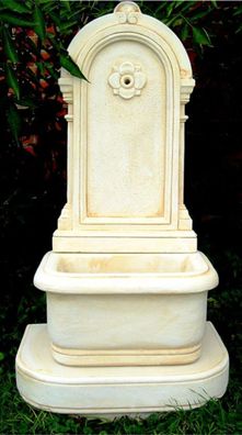 Casa Padrino Jugendstil Wandbrunnen Weiß / Beige H. 113 cm - Prunkvoller Gartenbrunne