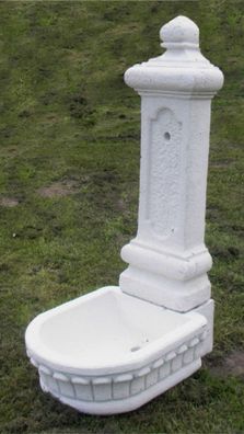 Casa Padrino Jugendstil Wandbrunnen Weiß H. 122 cm - Prunkvoller Gartenbrunnen - Gart