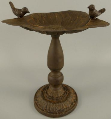 Casa Padrino Jugendstil Vogeltränk mit 2 dekorativen Vögelchen Antik Braun 27 x 27 x