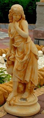 Casa Padrino Jugendstil Gartendeko Skulptur / Statue Mädchen mit einem kleinen Krug B
