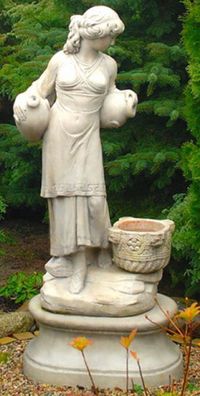 Casa Padrino Jugendstil Wasserspeier Skulptur Frau mit Krügen und dekorativem Blument