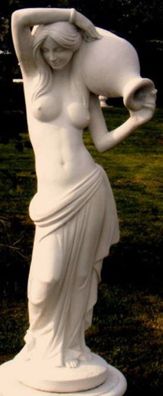 Casa Padrino Jugendstil Wasserspeier Skulptur Frau mit Krug 44 x 33 x H. 120 cm - Gar