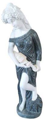 Casa Padrino Luxus Jugendstil Marmor Deko Skulptur Frau mit Krug Schwarz / Weiß / Bei