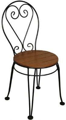 Casa Padrino Jugendstil Gartenstuhl 6er Set Braun / Schwarz 40 x 40 x H. 92 cm - Eleg
