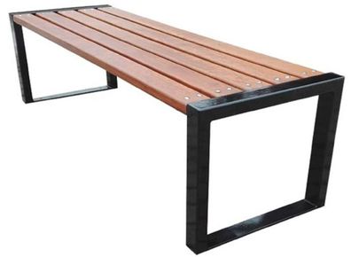 Casa Padrino Luxus Gartenbank Braun / Schwarz 180 x 47 x H. 45 cm Sitzbank Parkbank G