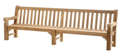 Casa Padrino Luxus Teakholz Sitzbank / Gartenbank Naturfarben 300 x 69 x H. 95 cm - M