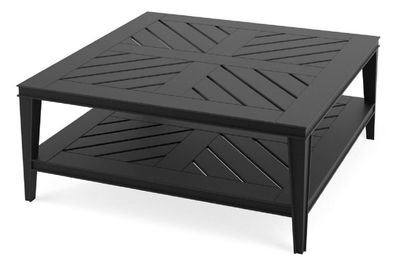 Casa Padrino Luxus Couchtisch Mattschwarz 100 x 100 x H. 42 cm - Quadratischer Wohnzi