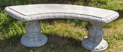 Casa Padrino Jugendstil Gartenbank / Parkbank Grau 138 x 45 x H. 48 cm - Gebogene Sit