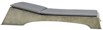 Casa Padrino Luxus Gartenliege Antik Grau / Dunkelgrau 225 x 80 x H. 40 cm - Moderne