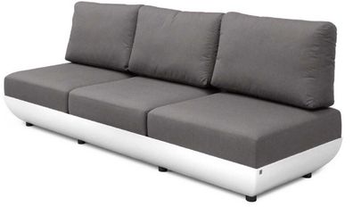 Casa Padrino Luxus Gartensofa Matt Weiß / Dunkelgrau 250 x 95 x H. 90 cm - Wetterbest