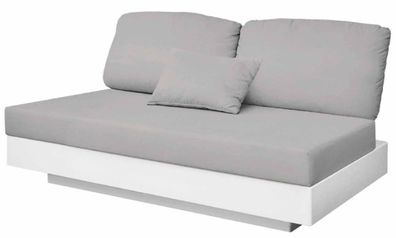Casa Padrino Luxus 2er Gartensofa Grau / Matt Weiß 140 x 90 x H. 70 cm - Wetterbestän