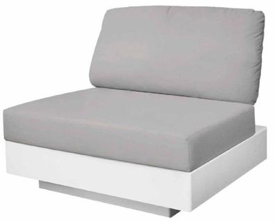 Casa Padrino Luxus Gartensessel Grau / Matt Weiß 70 x 90 x H. 70 cm - Wetterbeständig