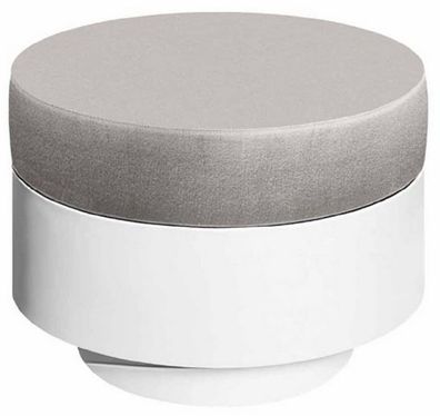 Casa Padrino Luxus Gartenhocker Grau / Matt Weiß Ø 60 x H. 45 cm - Wetterbeständiger