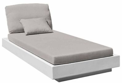 Casa Padrino Luxus Gartenliege Grau / Matt Weiß 200 x 90 x H. 60 cm - Moderne Wetterb