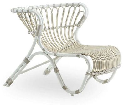 Casa Padrino Luxus Garten Lounge Sessel Weiß / Grau 79 x 92 x H. 68 cm - Wetterbestän