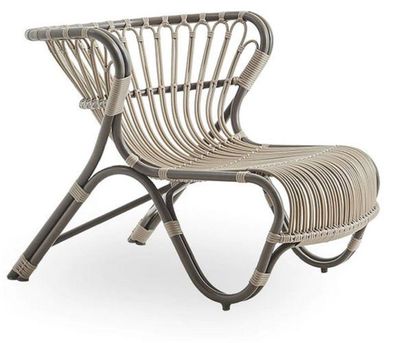 Casa Padrino Luxus Garten Lounge Sessel Mokka / Beige 79 x 92 x H. 68 cm - Wetterbest