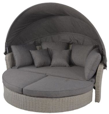 Casa Padrino Luxus Liegeinsel Dunkelgrau / Grau 200 x 182 x H. 161 cm - Wetterbeständ