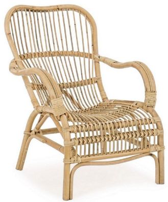 Casa Padrino Luxus Gartensessel Naturfarben 63 x 83 x H. 87 cm - Wetterbeständiger Ga
