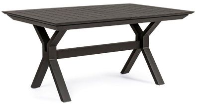 Casa Padrino Luxus Gartentisch Anthrazit 180-240 x 100 x H. 76 cm - Ausziehbarer Esst
