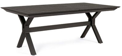 Casa Padrino Luxus Gartentisch Anthrazit 200-300 x 110 x H. 76 cm - Ausziehbarer Esst