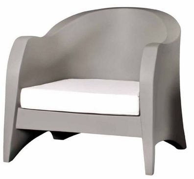 Casa Padrino Luxus Gartensessel Matt Grau / Weiß 79 x 72 x H. 73 cm - Wetterbeständig