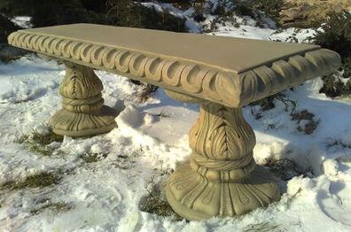 Casa Padrino Jugendstil Gartenbank Beige 140 x 38 x H. 48 cm - Garten & Terrassen Sit