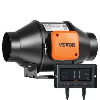 VEVOR Rohrventilator 100mm EC-Motor 348 m³/h 25W leise Inline-Kanalventilator