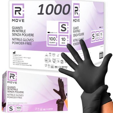 R MOVE 900 Nitril-Einweghandschuhe Schwarz puderfrei latexfrei Größe S