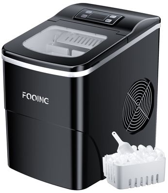 FOOING Eiswérfelmaschine 2L Ice Maker Eiswérfel in 6 Minuten LED-Anzeige