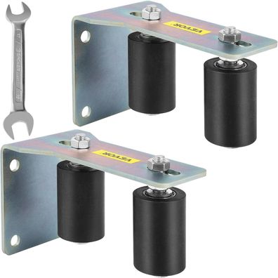 VEVOR Tor-Rollenféhrung 7,6cm schwarzes Nylon verzinkt L-Halterung 2 Stéck