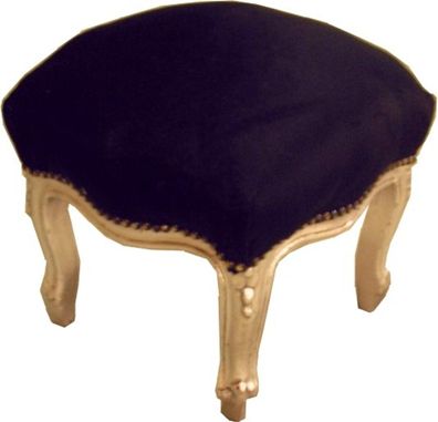 Casa Padrino Barock Fußhocker Schwarz / Gold BW