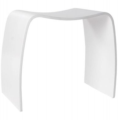 Casa Padrino Designer Hocker Holz Weiß Wave - Lounge Möbel