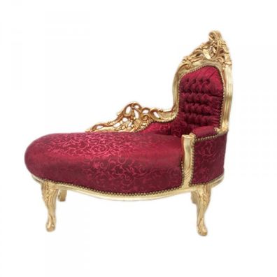 Casa Padrino Barock Kinder Chaiselongue Bordeauxrot Muster/Gold - Kindermöbel