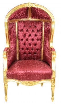 Casa Padrino Barock Kinder Thron Sessel Bordeaux Muster / /old - Ballon Sessel Barock
