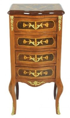 Casa Padrino Barock Kommode Mahagoni mit 4 Schubladen Mod2 - Handgefertigt aus Massiv