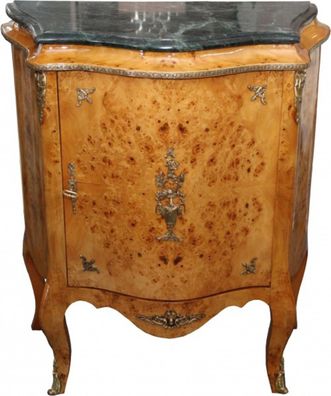 Casa Padrino Barock Kommode mit Marmorplatte Hellbraun - Modell Mahagoni