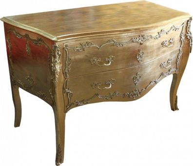 Casa Padrino Barock Kommode Gold 130 cm - Handgefertigt aus Massivholz - Limited Edit
