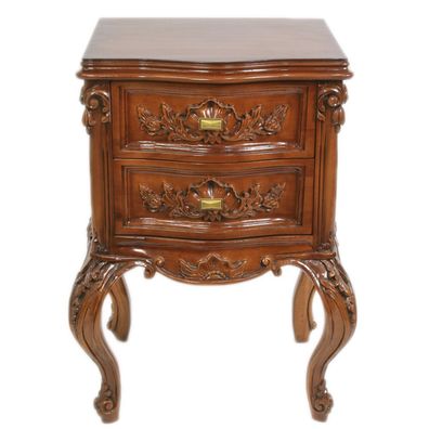Casa Padrino Barock Kommode Mahagoni H 70 cm, B 50 cm, T 40 cm - Nachttisch Kommode