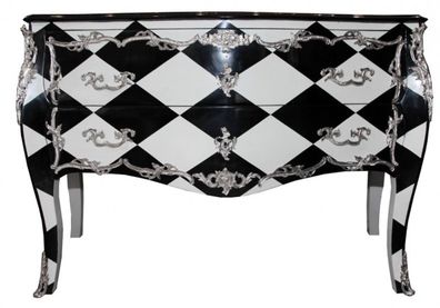 Casa Padrino Barock Kommode Karo Design 130cm Antik Look