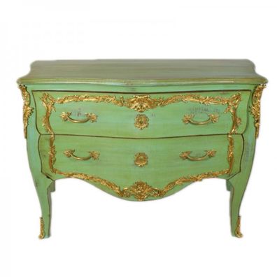Casa Padrino Barock Kommode Antik Stil Grün 130 cm - Handgefertigt aus Massivholz