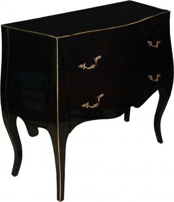 Casa Padrino Barock Luxus Kommode Schwarz Gold B 85 cm, H 78 cm, T 37 cm - Barock Möb