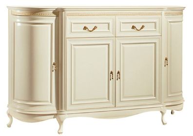 Casa Padrino Luxus Barock Kommode Creme / Gold 168,9 x 46,7 x H. 105 cm - Prunkvolle